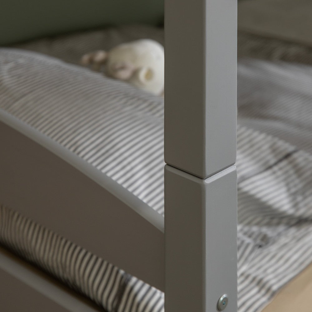 Solid Wood Twin over Twin Bunk Bed - Gray