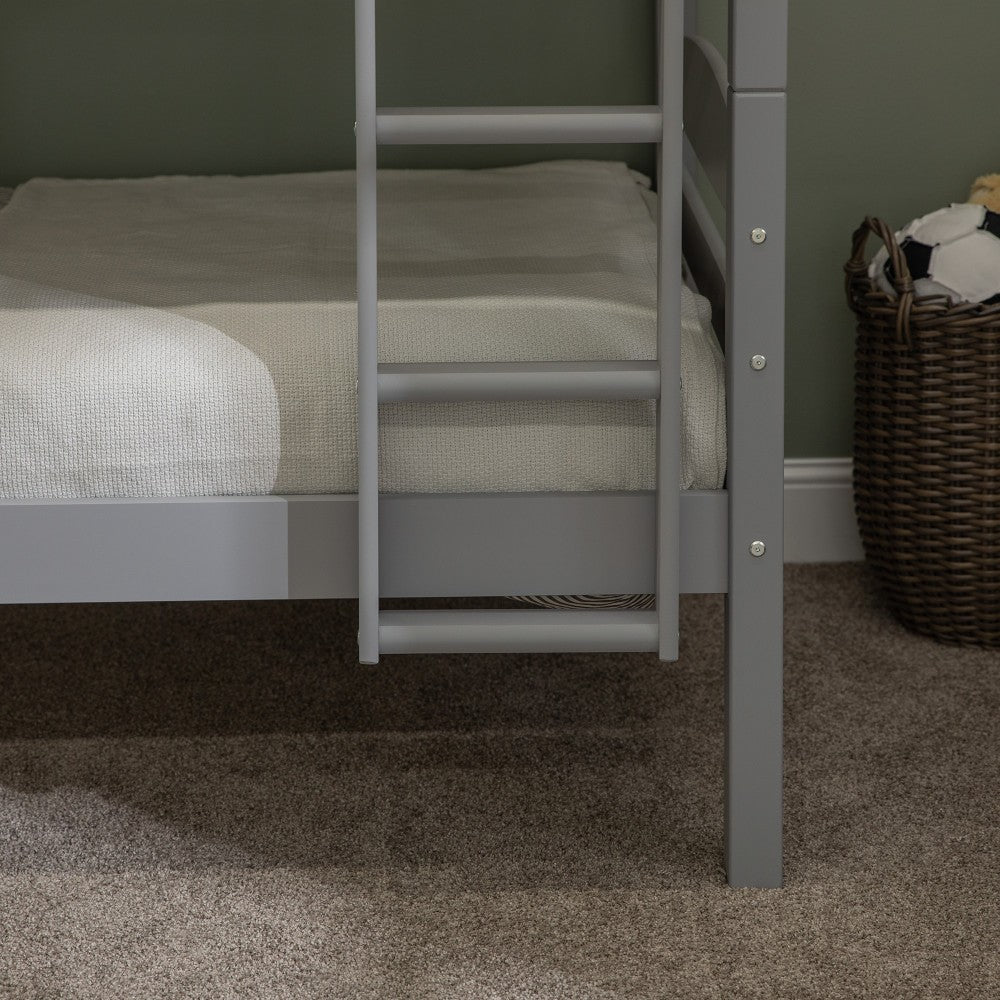 Solid Wood Twin over Twin Bunk Bed - Gray