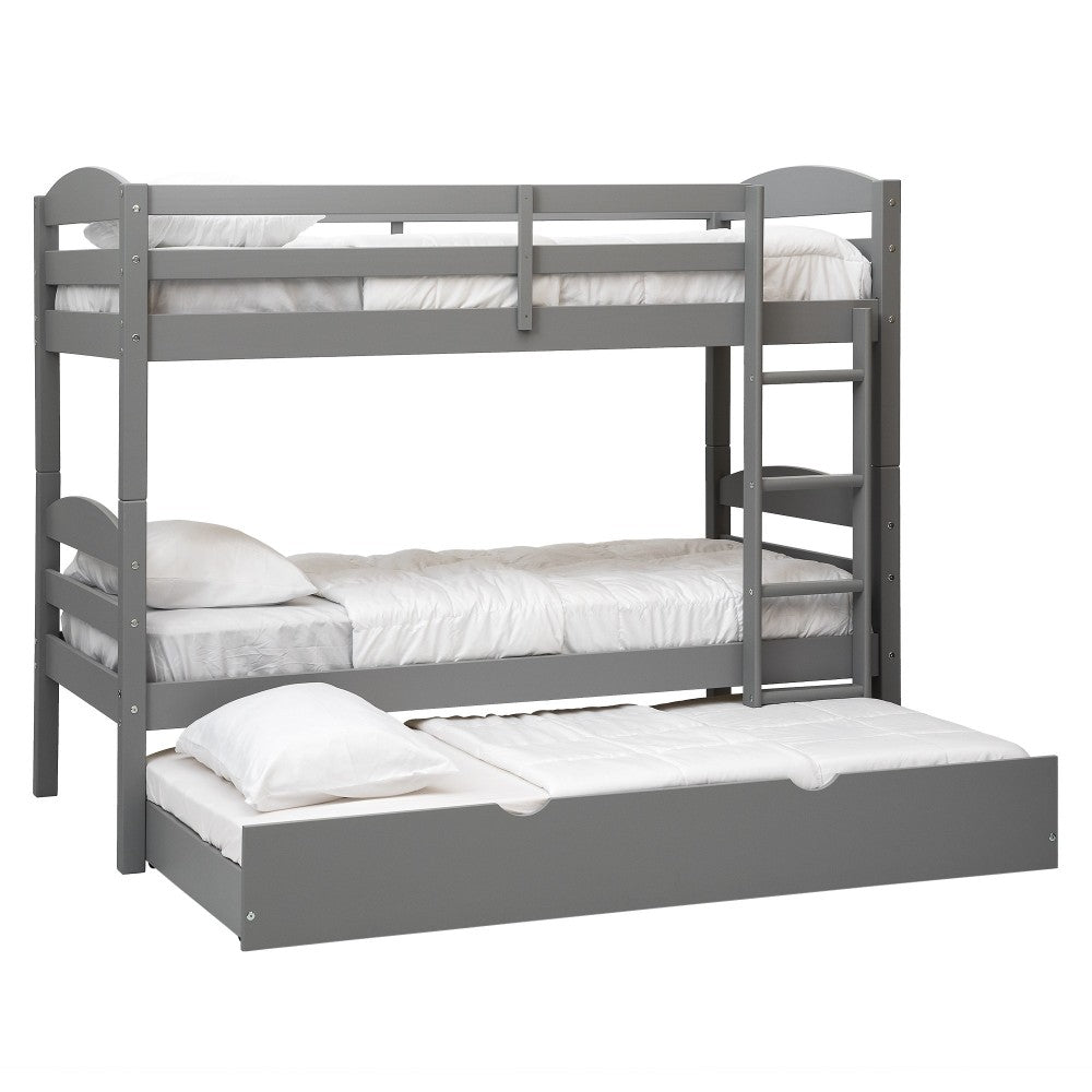 Solid Wood Twin over Twin Bunk Bed and Storage/Trundle Bed - Gray