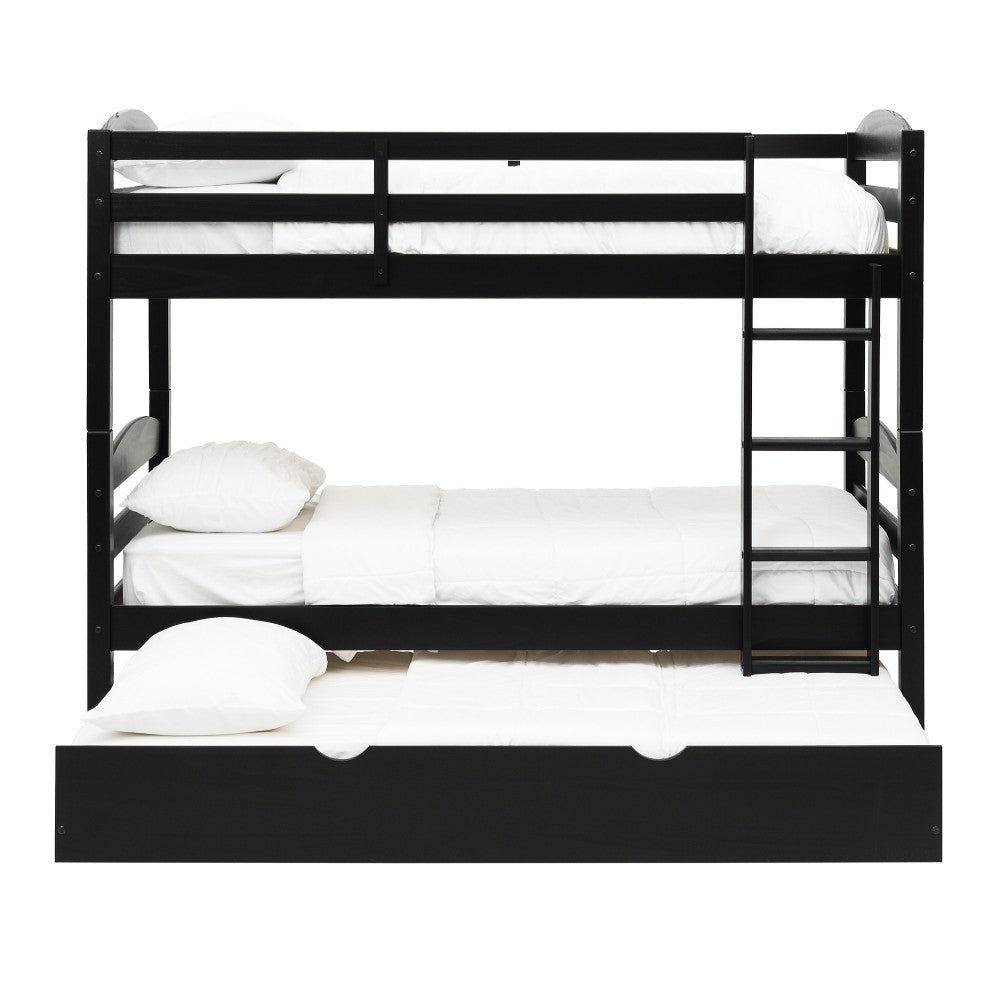 Solid Wood Twin over Twin Bunk Bed and Storage/Trundle Bed - Black