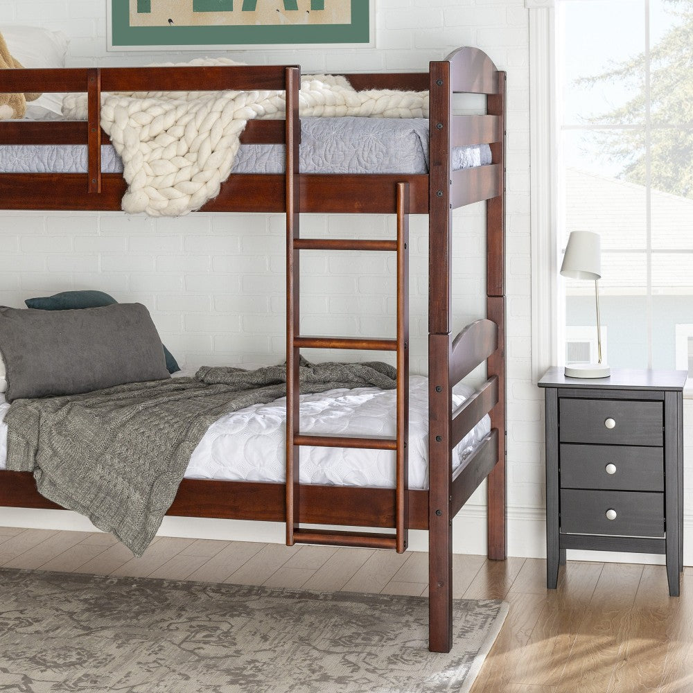 Solid Wood Twin over Twin Bunk Bed - Espresso