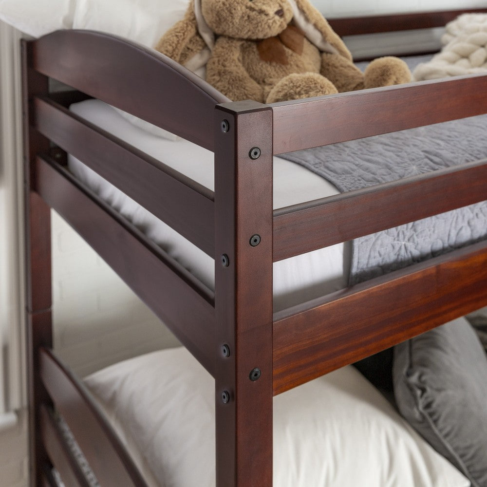 Solid Wood Twin over Twin Bunk Bed - Espresso