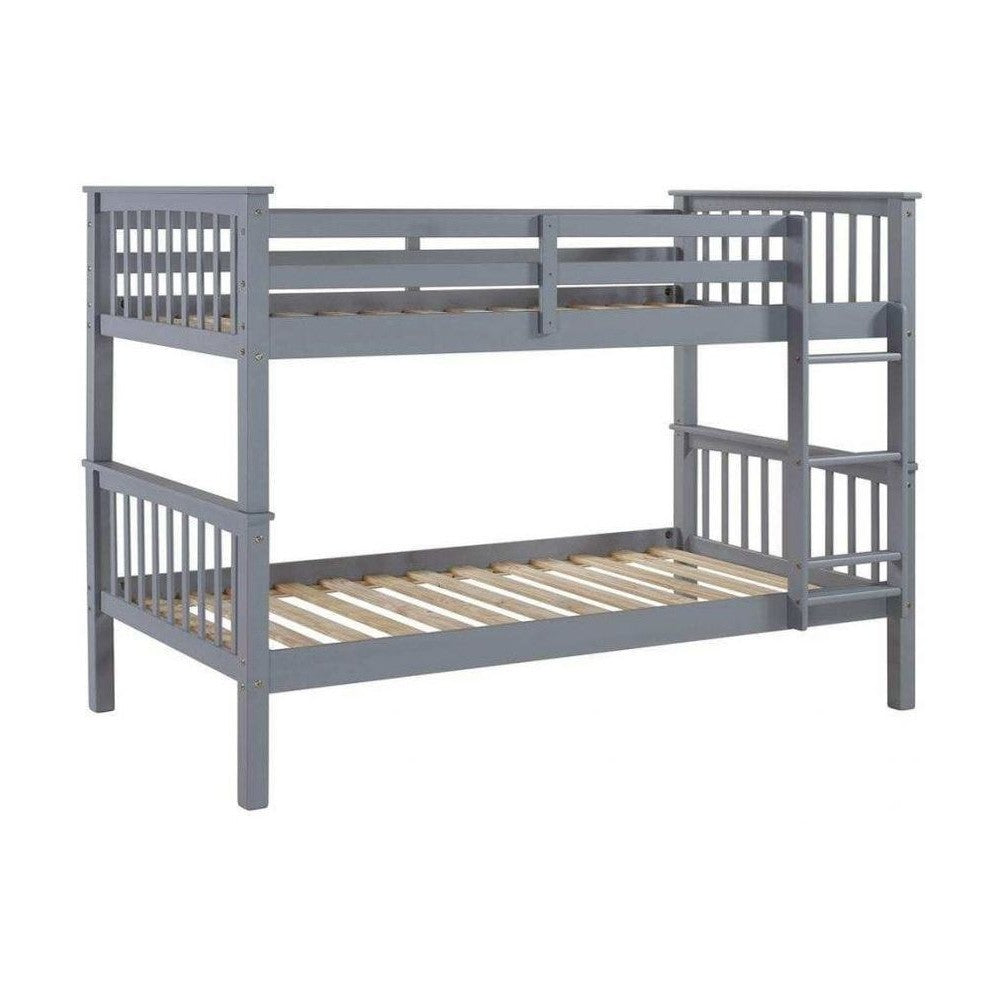 Solid Wood Twin over Twin Mission Design Bunk Bed - Gray