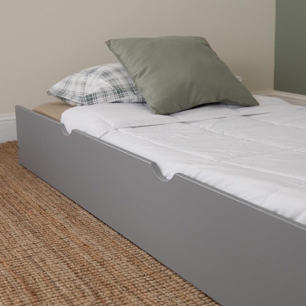 Solid Wood Twin Trundle Bed - Gray