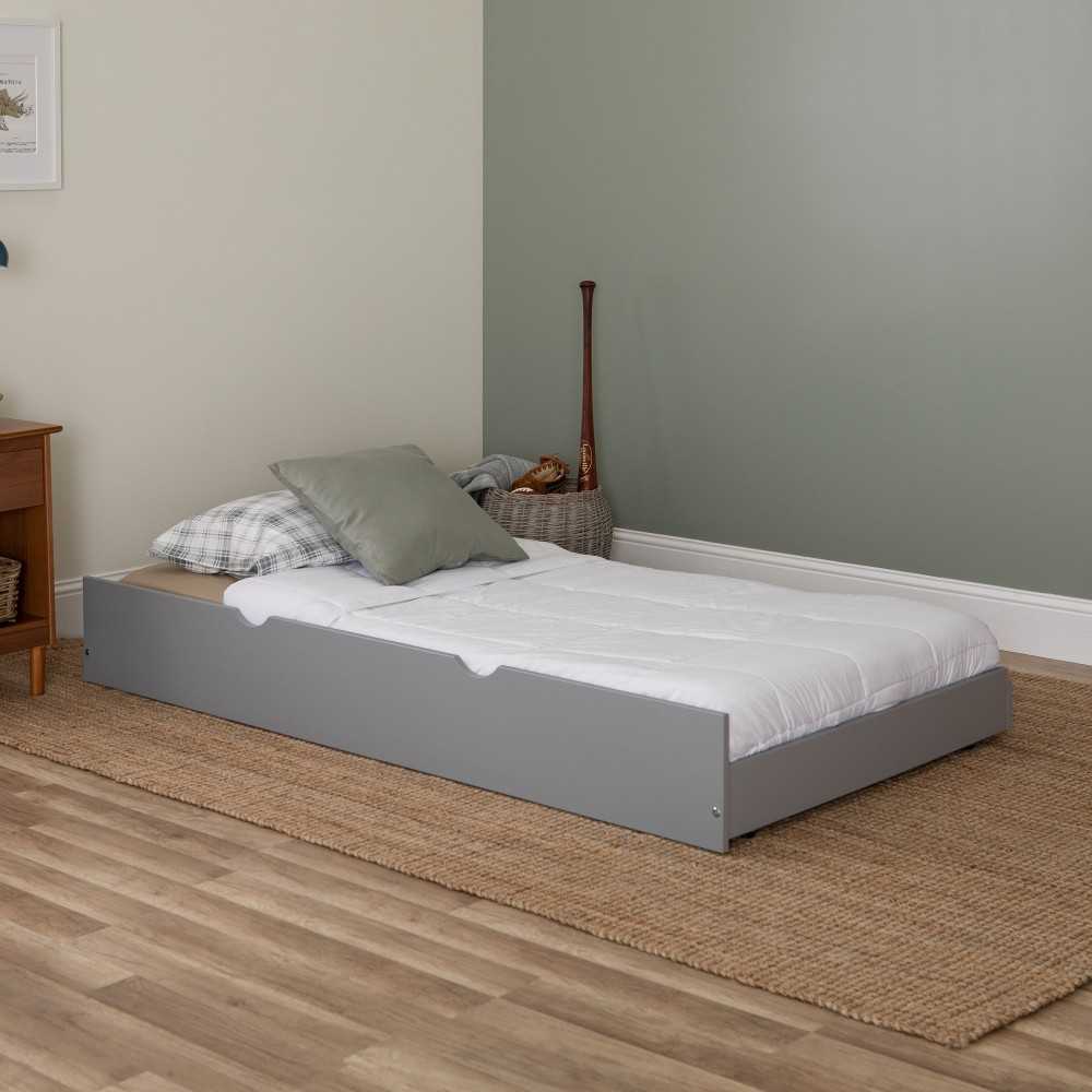 Solid Wood Twin Trundle Bed - Gray