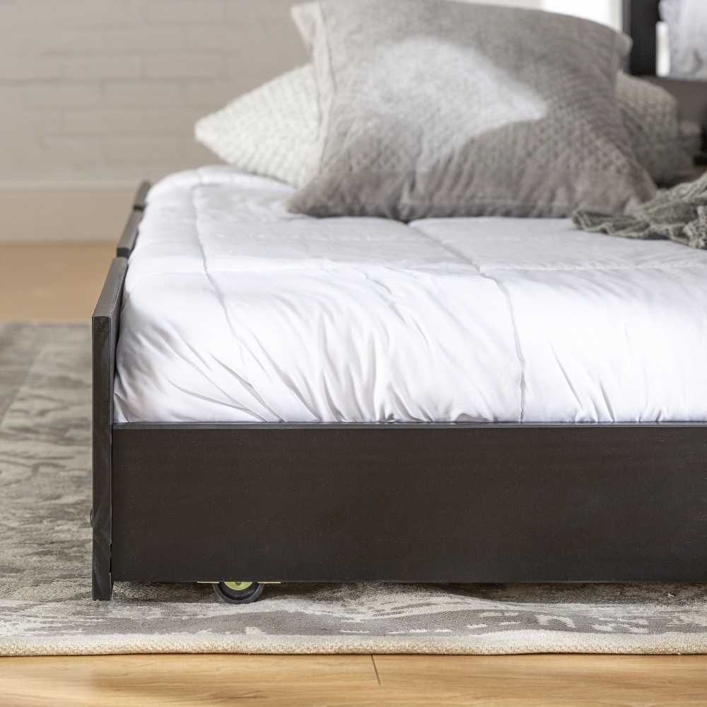 Solid Wood Twin Trundle Bed - Black