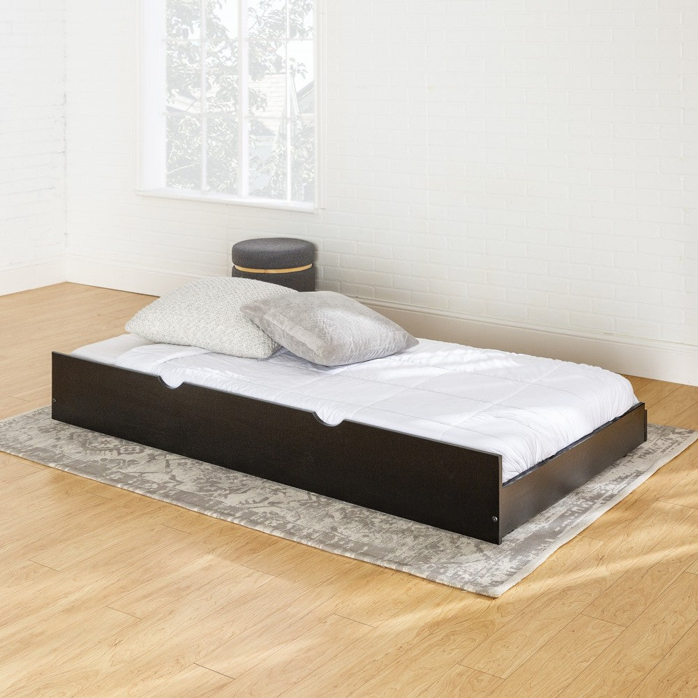 Solid Wood Twin Trundle Bed - Black