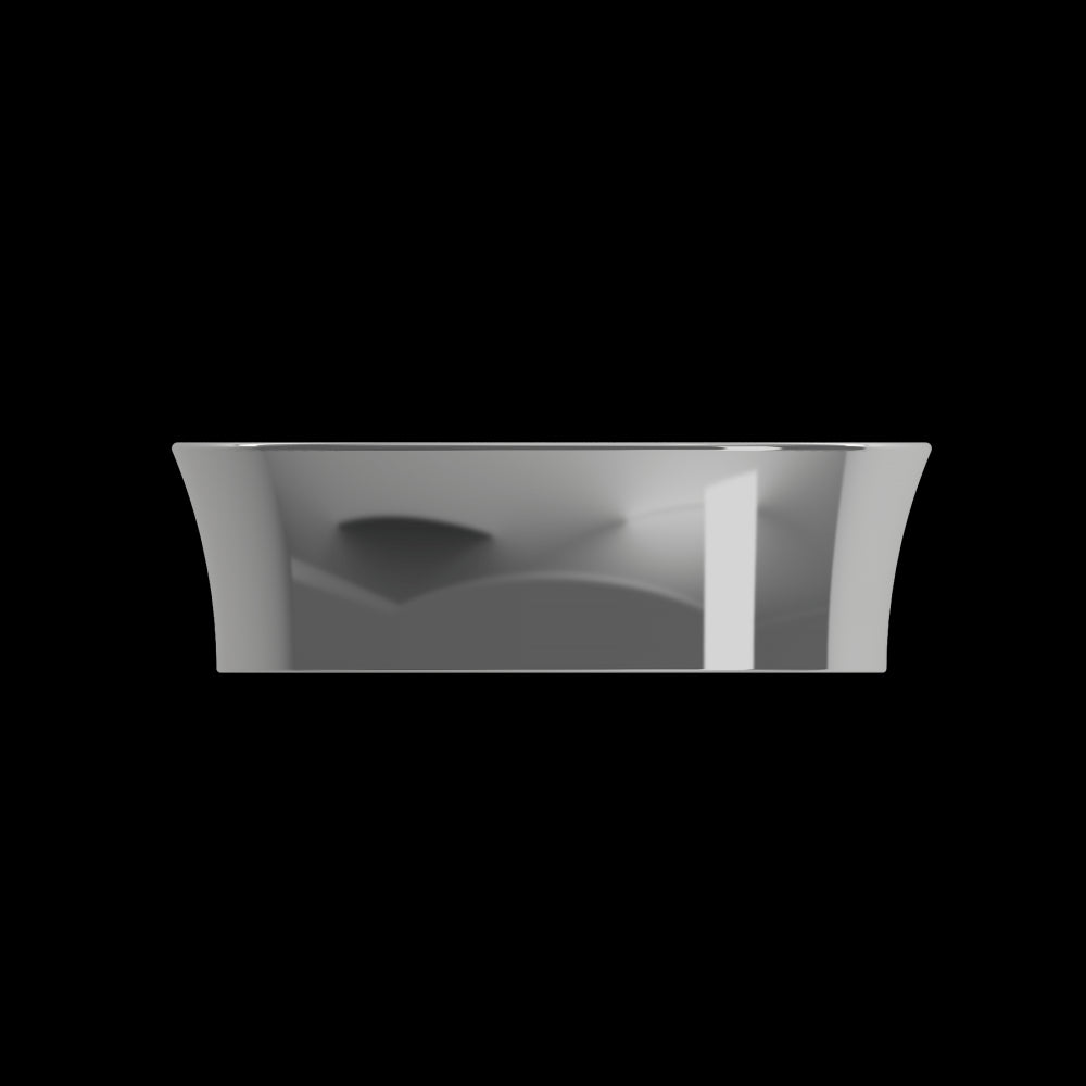 Sottile Round Vessel Fireclay 15 in. with Matching Drain Cover in Platinum