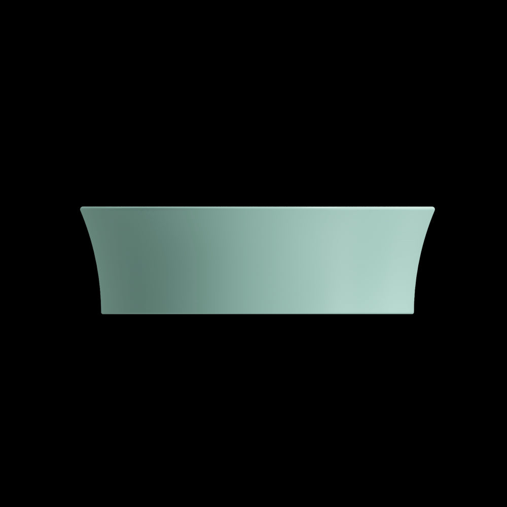 Sottile Round Vessel Fireclay 15in with Matching Drain Cover in Matte Mint Green
