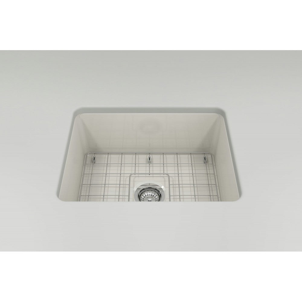 Sotto Dual-Mount Fireclay 24 in. Single Bowl Kitchen Sink in Biscuit