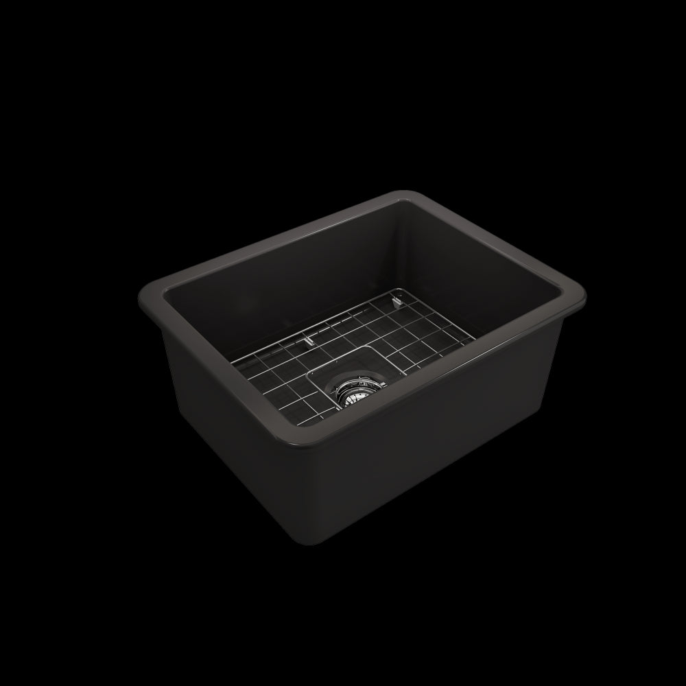 Sotto Dual-Mount Fireclay 24 in. Single Bowl Kitchen Sink in Matte Black