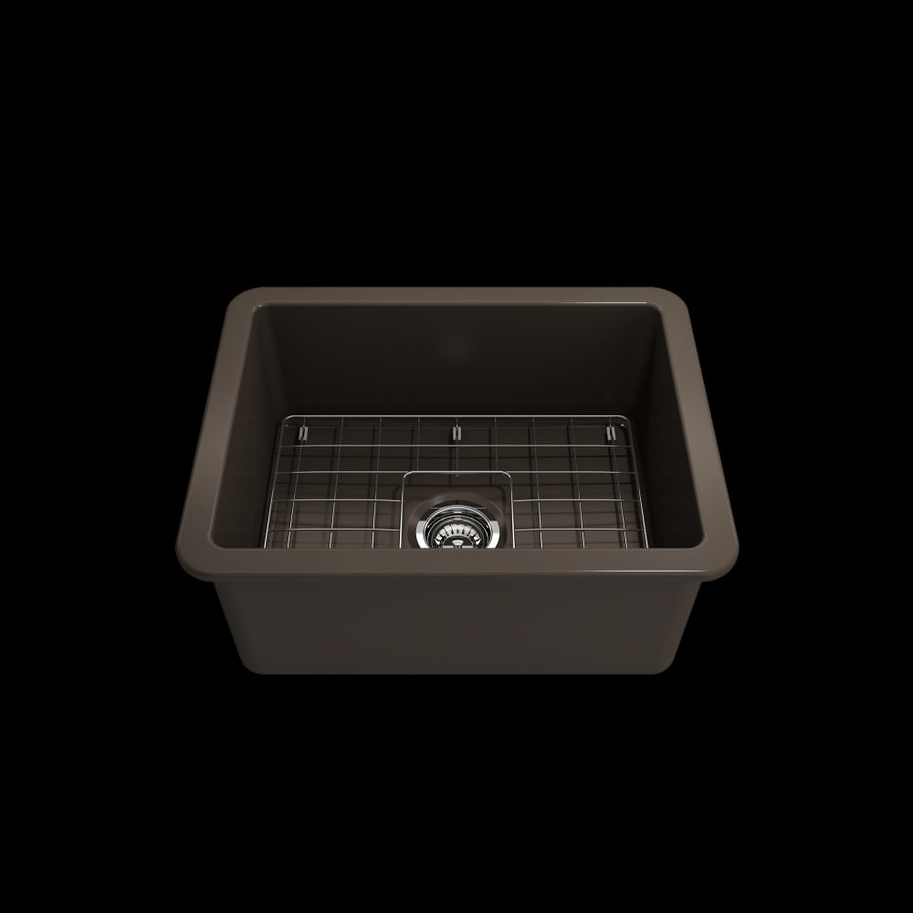 Sotto Dual-Mount Fireclay 24 in. Single Bowl Kitchen Sink in Matte Brown