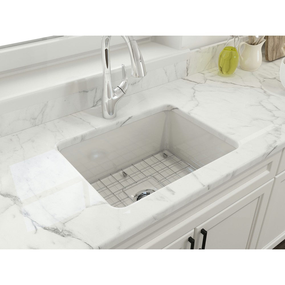 Sotto Dual-Mount Fireclay 24 in. Single Bowl Kitchen Sink in White
