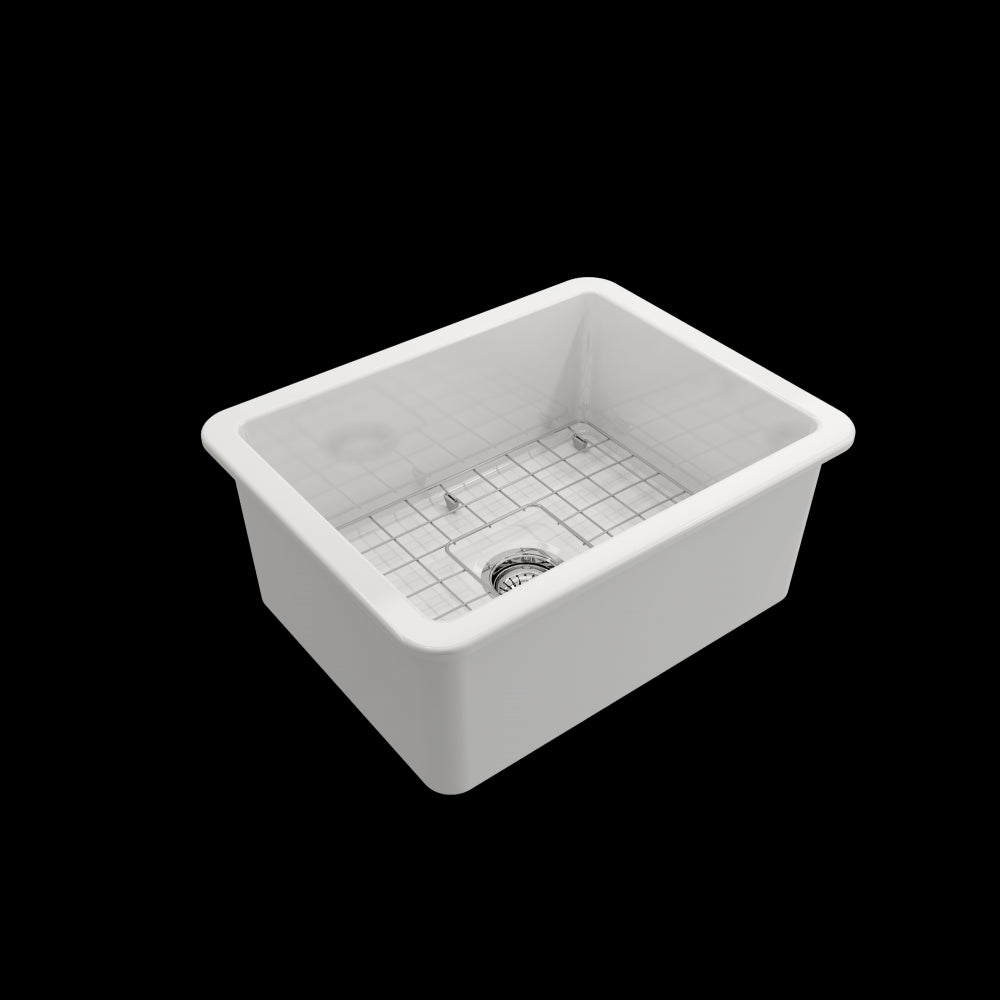 Sotto Dual-Mount Fireclay 24 in. Single Bowl Kitchen Sink in White