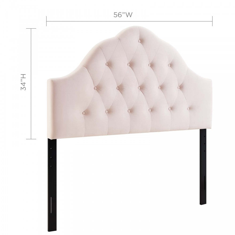 Sovereign Full Diamond Tufted Performance Velvet Headboard, Pink