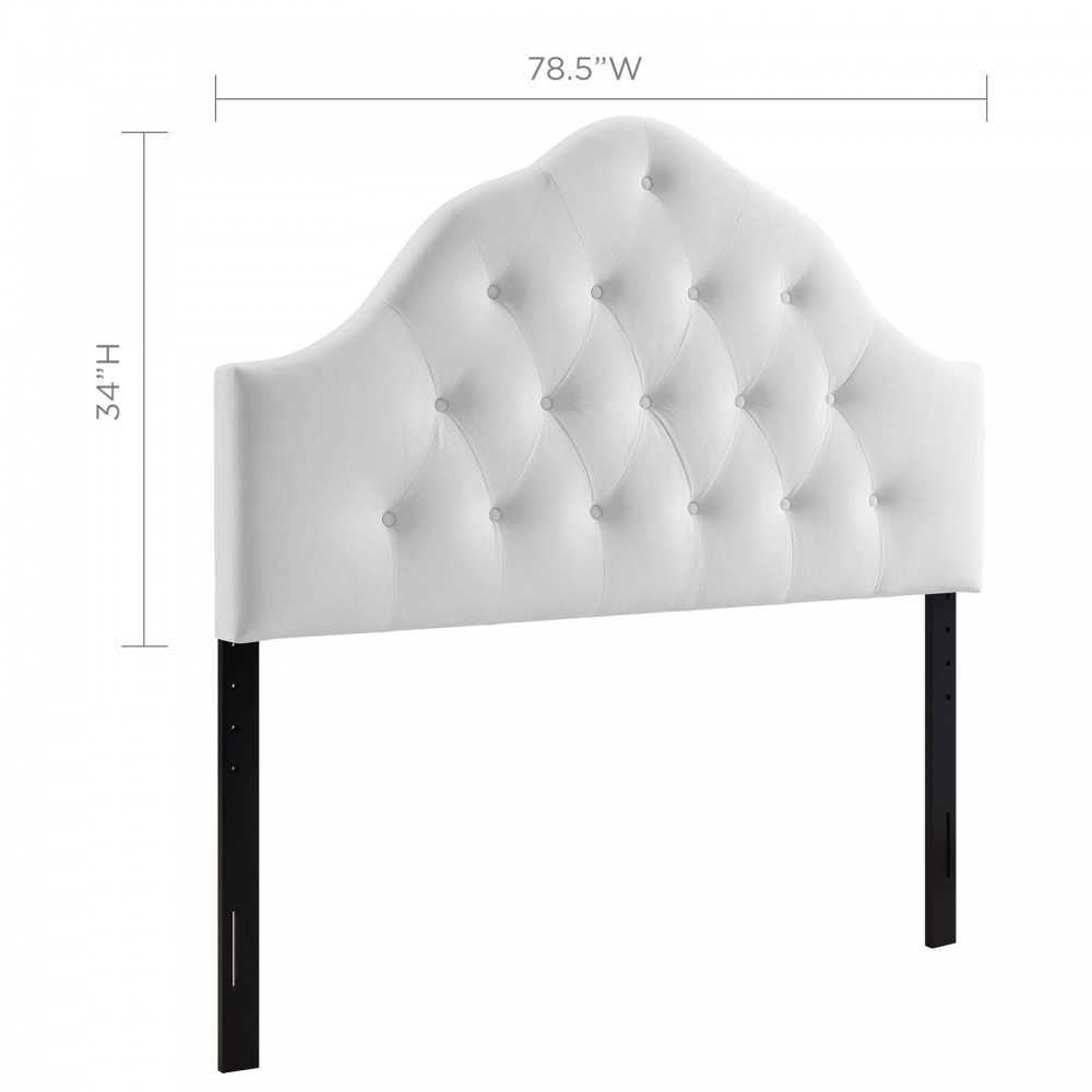 Sovereign King Diamond Tufted Performance Velvet Headboard, White