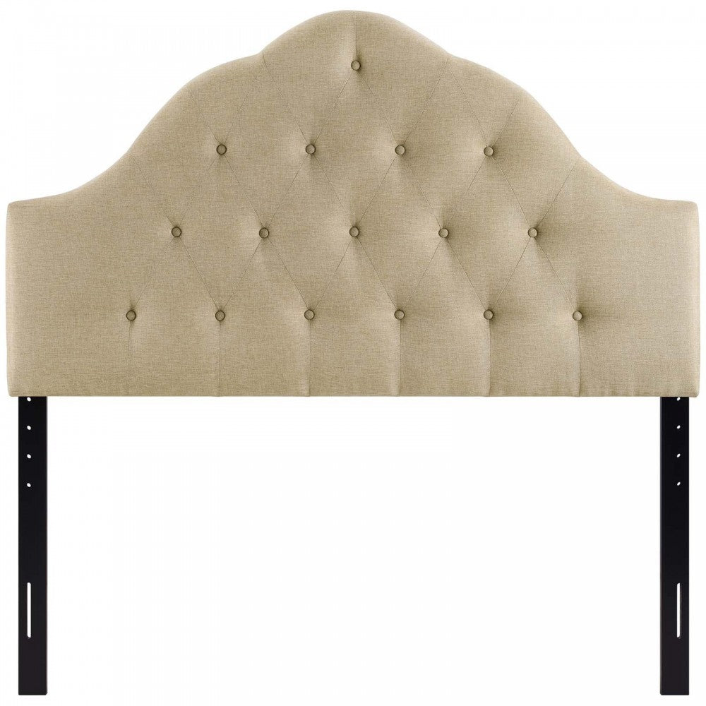 Sovereign Queen Upholstered Fabric Headboard, Beige