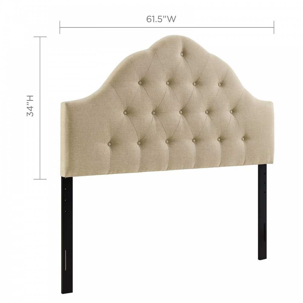 Sovereign Queen Upholstered Fabric Headboard, Beige