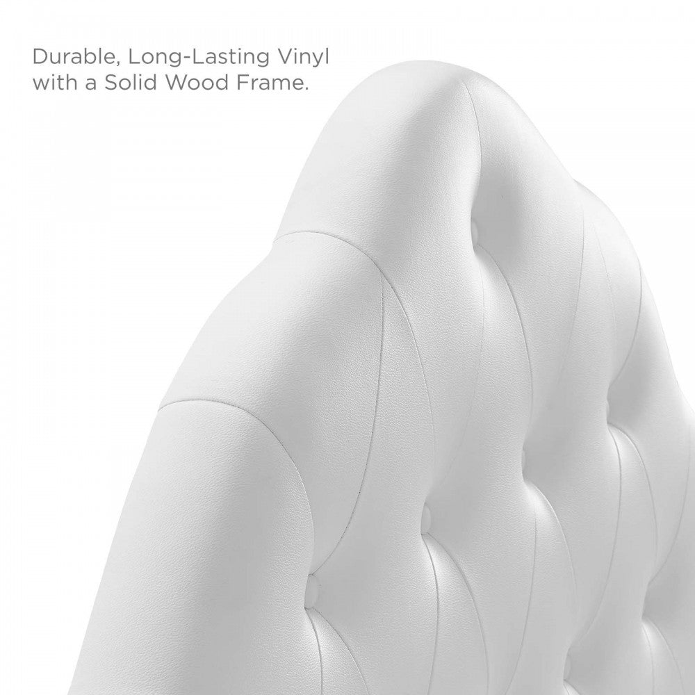Sovereign Queen Upholstered Vinyl Headboard, White