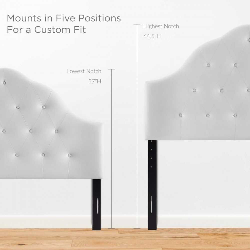 Sovereign Queen Upholstered Vinyl Headboard, White