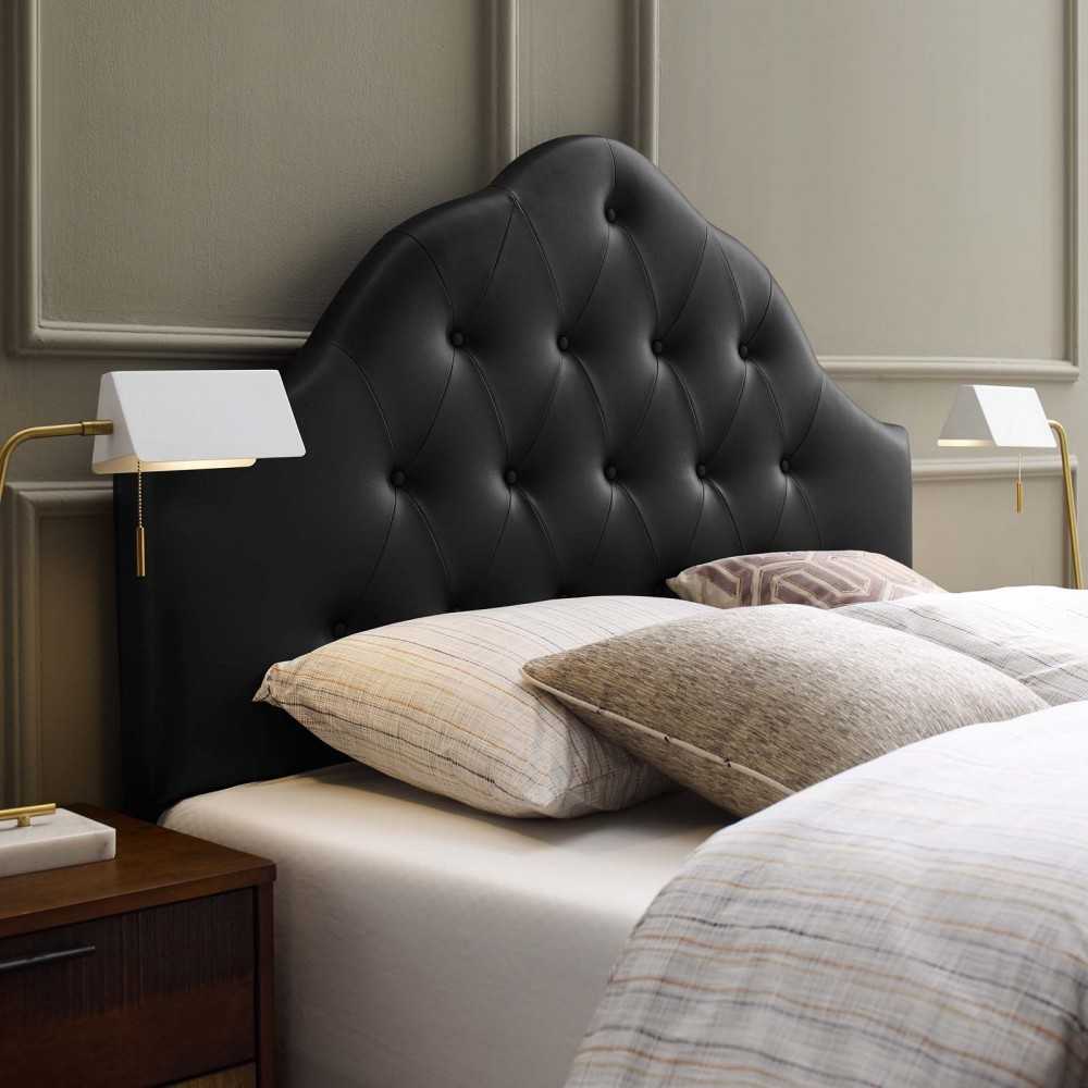 Sovereign Queen Upholstered Vinyl Headboard, Black