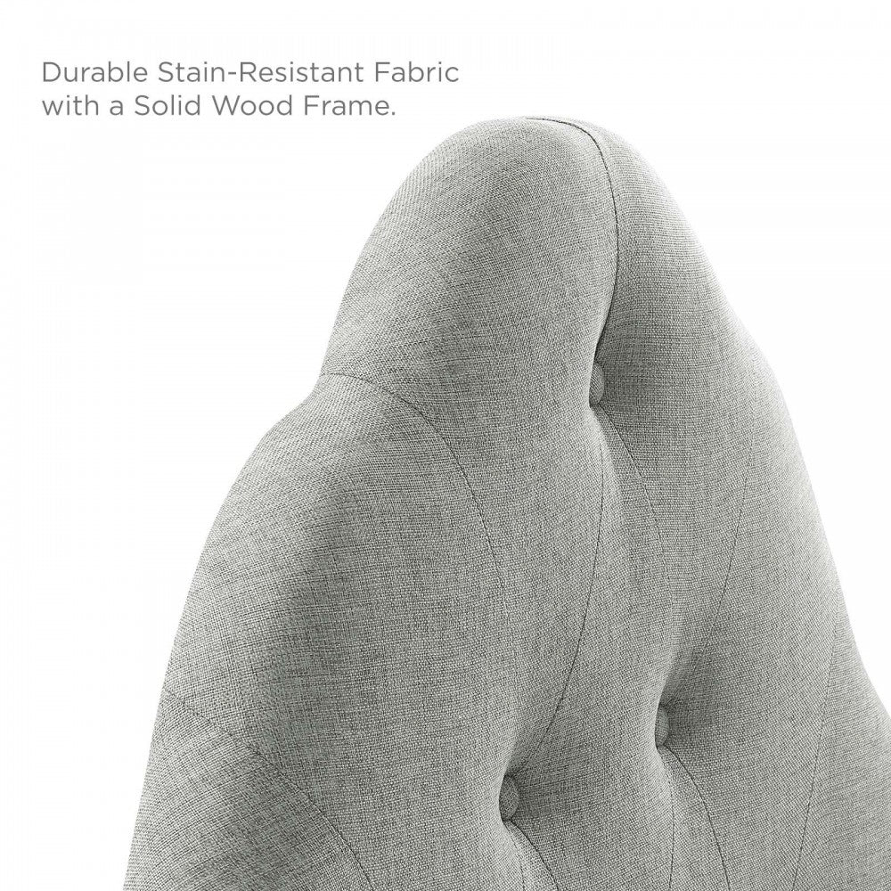 Sovereign Twin Upholstered Fabric Headboard, Gray