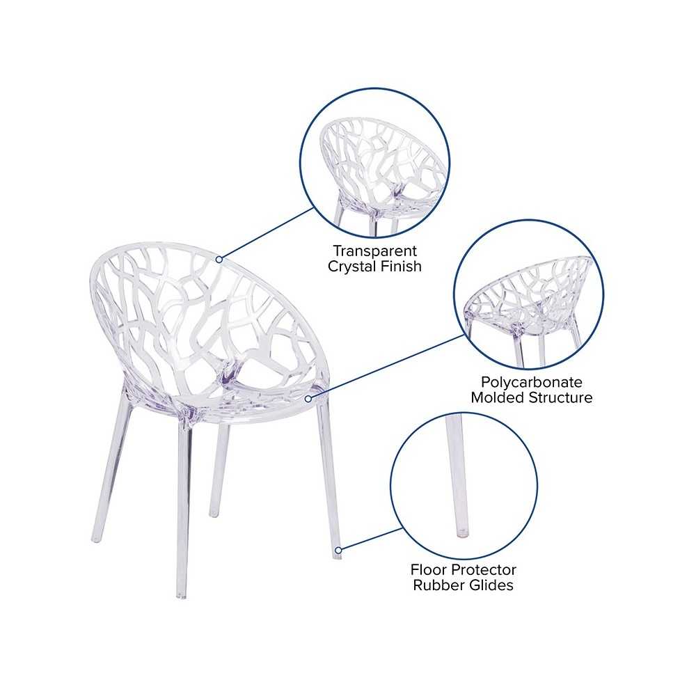 Specter Series Transparent Stacking Side Chair