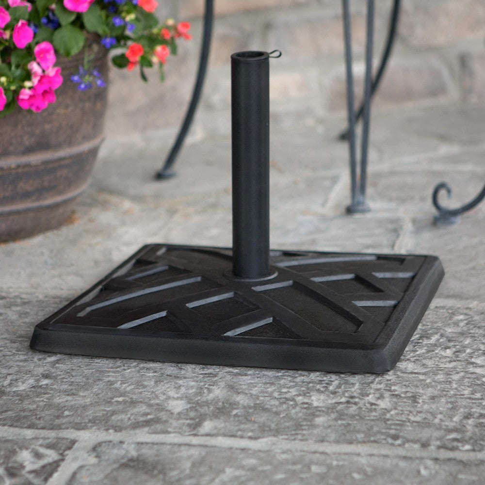 Square Outdoor Patio Umbrella Base - Black