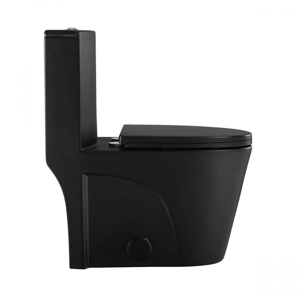 St. Tropez One-Piece Elongated Toilet Vortex Dual-Flush, Matte Black 1.1/1.6 gpf