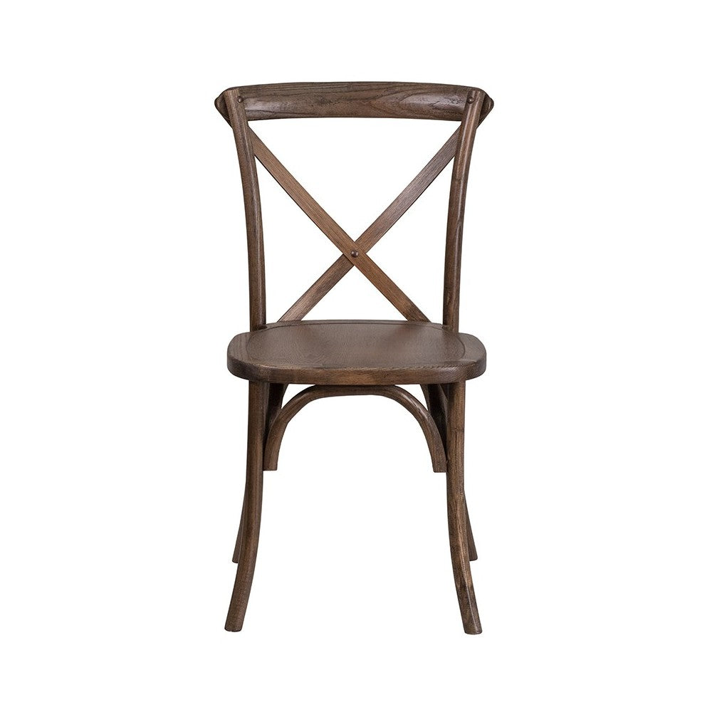 Stackable Early American Wood Cross Back Chair