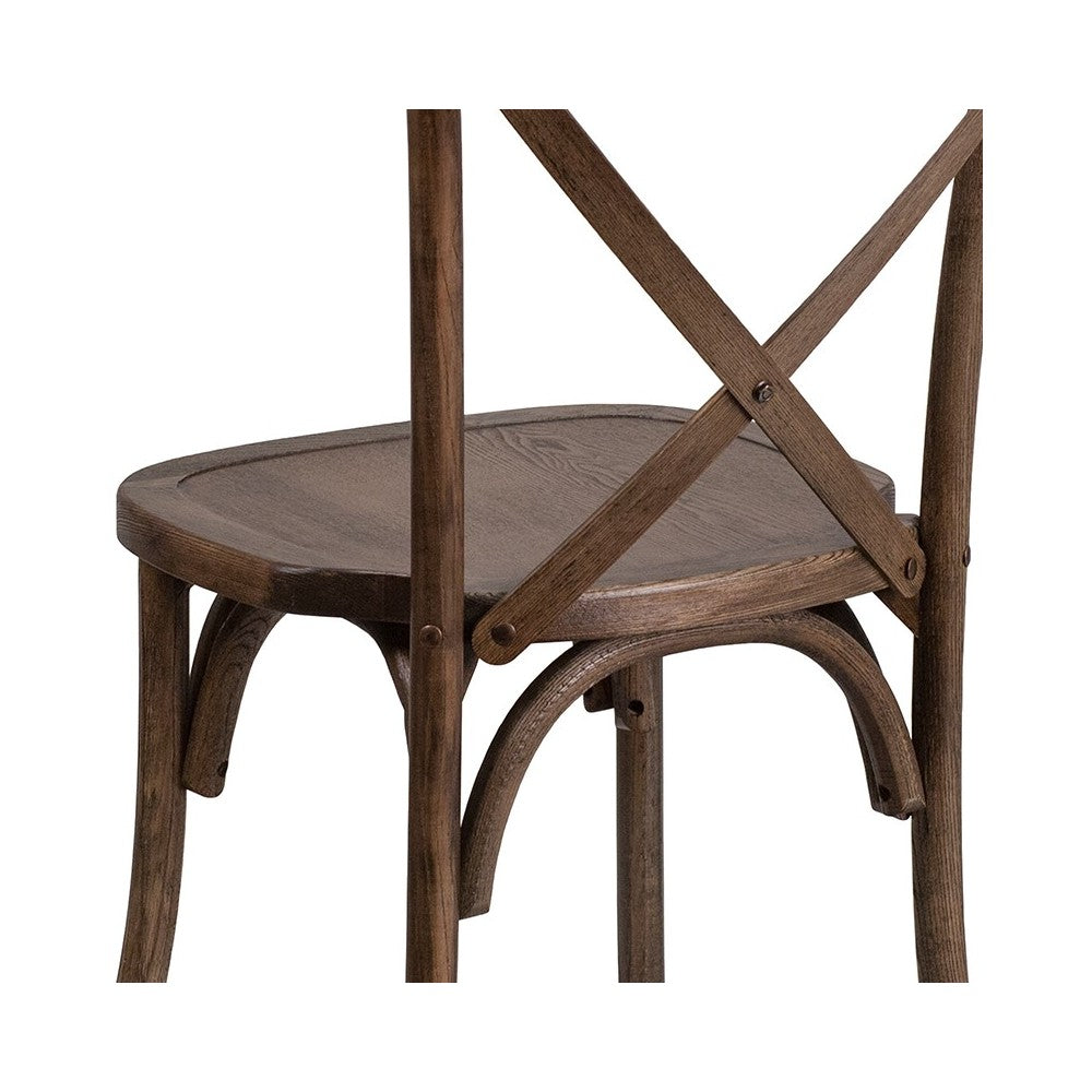 Stackable Early American Wood Cross Back Chair