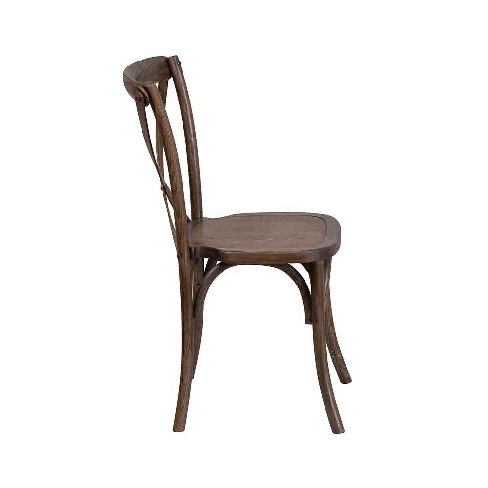 Stackable Early American Wood Cross Back Chair