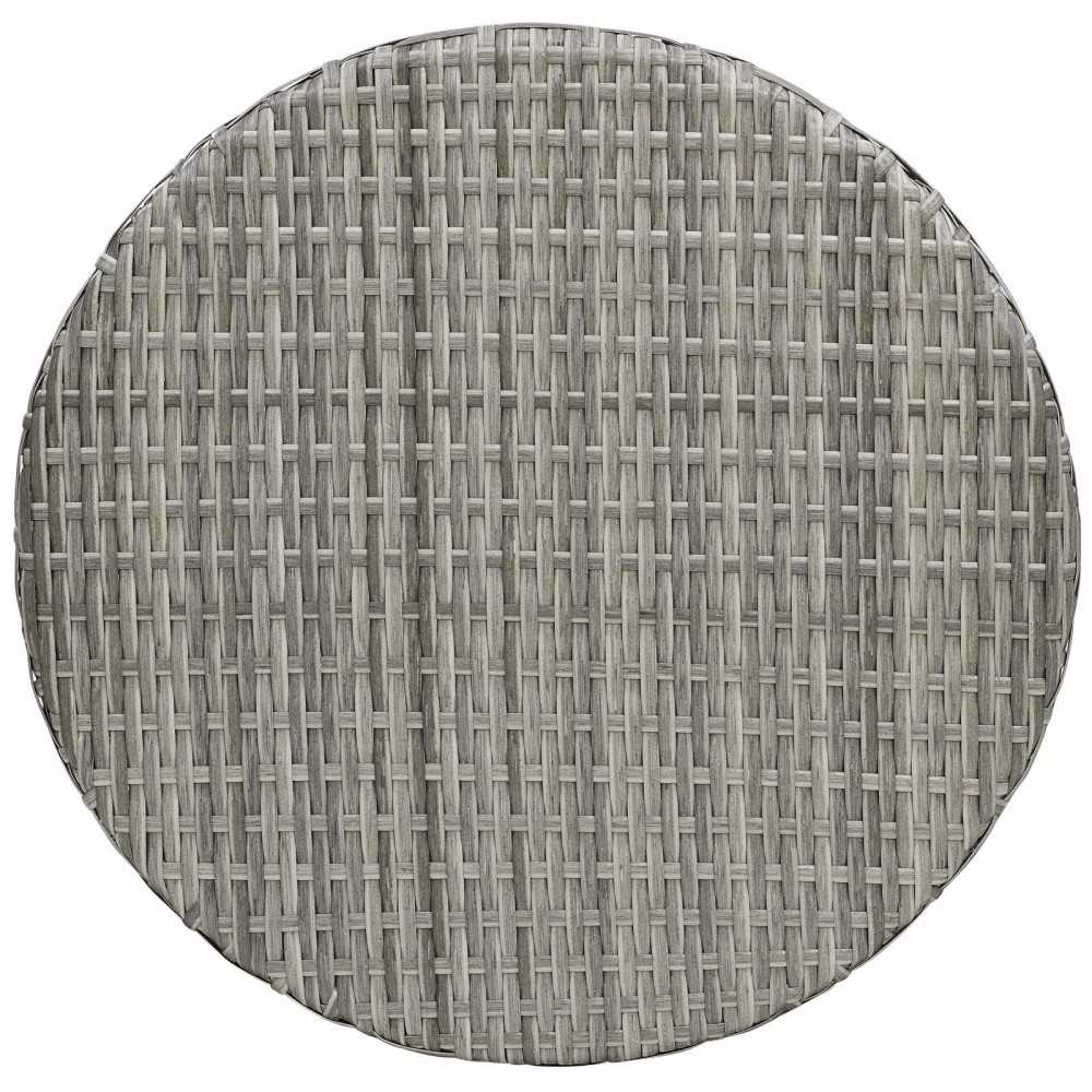 Stage Round Outdoor Patio Side Table, Light Gray