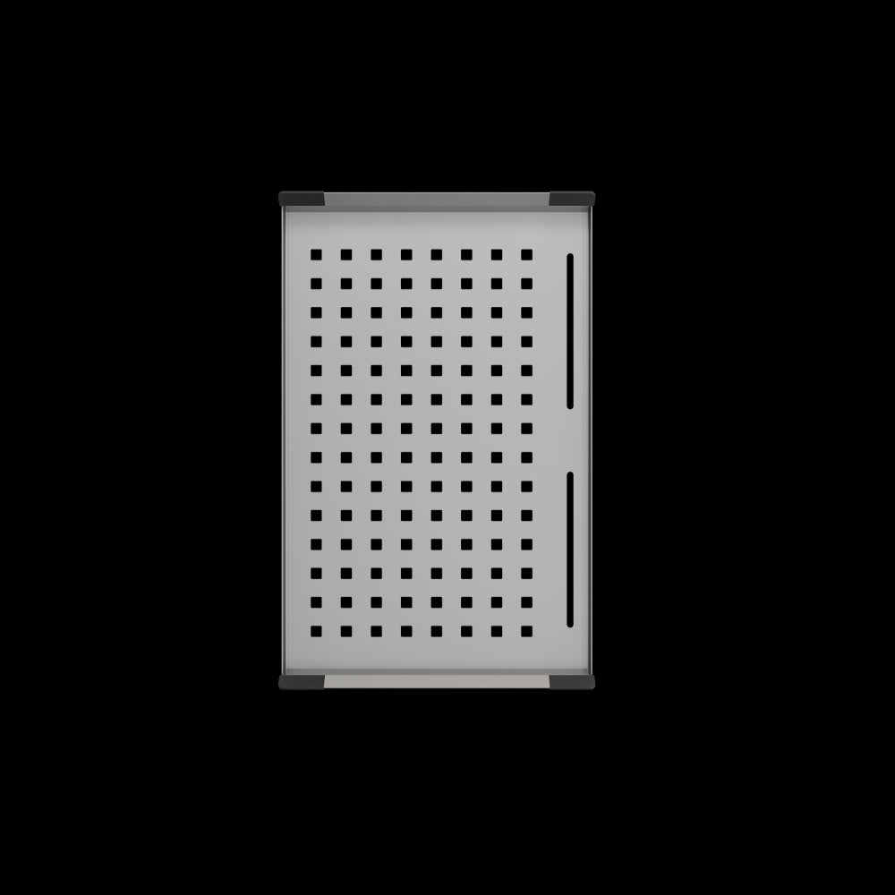 Stainless Steel Colander Tray w/ Black Silicone Handle Pads