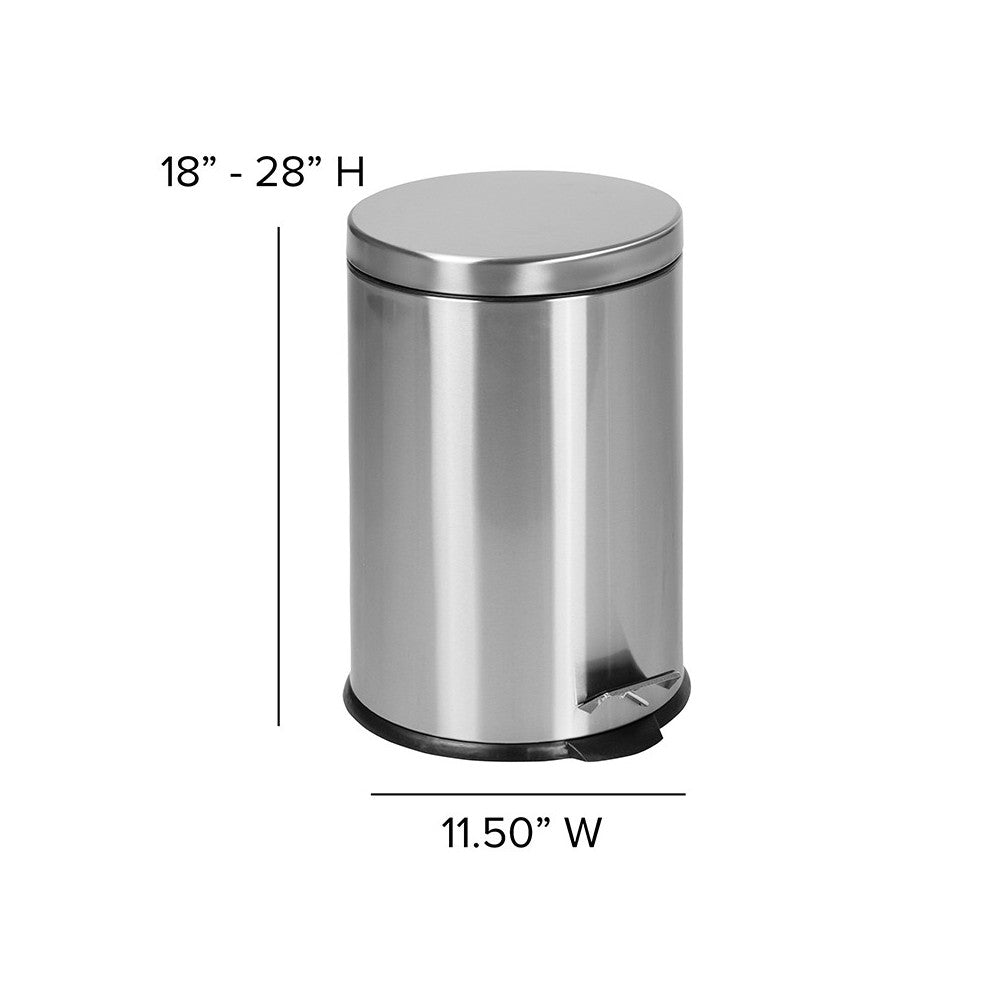 Stainless Steel Fingerprint Resistant Soft Close, Step Trash Can - 20L (5.3 Gallons)