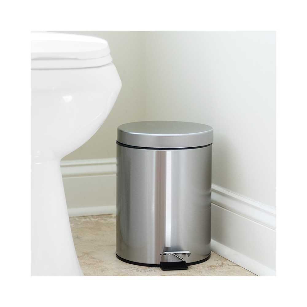 Stainless Steel Fingerprint Resistant Soft Close, Step Trash Can - 5L (1.3 Gallons)