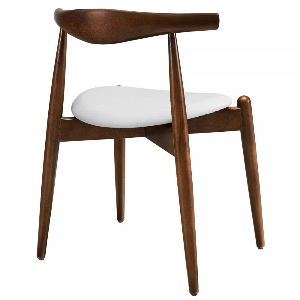 Stalwart Dining Side Chairs Set of 2, Dark Walnut White