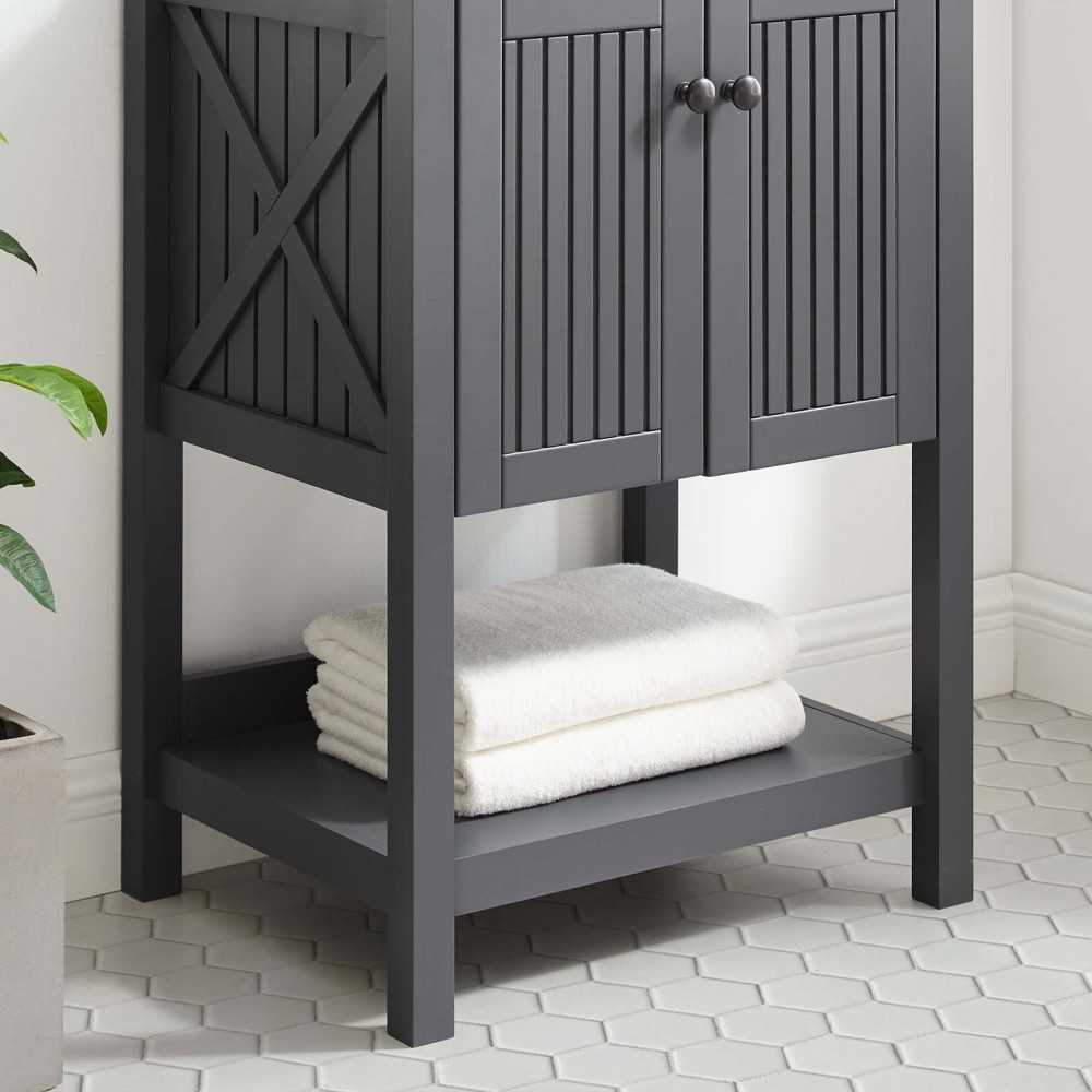 Steam 23" Bathroom Vanity Cabinet (Sink Basin Not Included), Gray