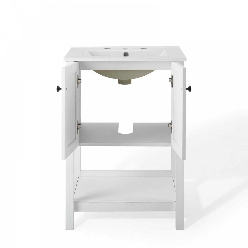 Steam 24" Bathroom Vanity, White White