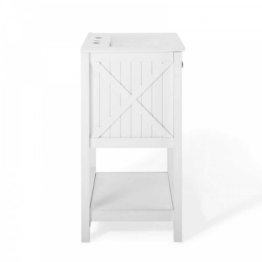 Steam 24" Bathroom Vanity, White White