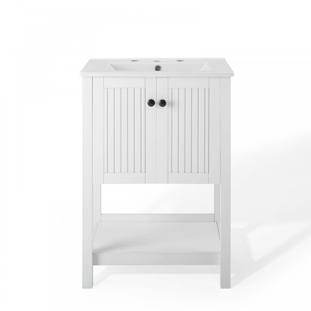 Steam 24" Bathroom Vanity, White White