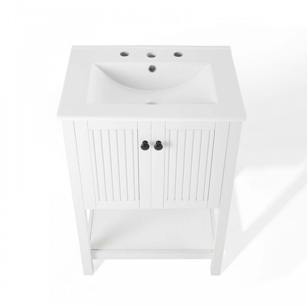 Steam 24" Bathroom Vanity, White White