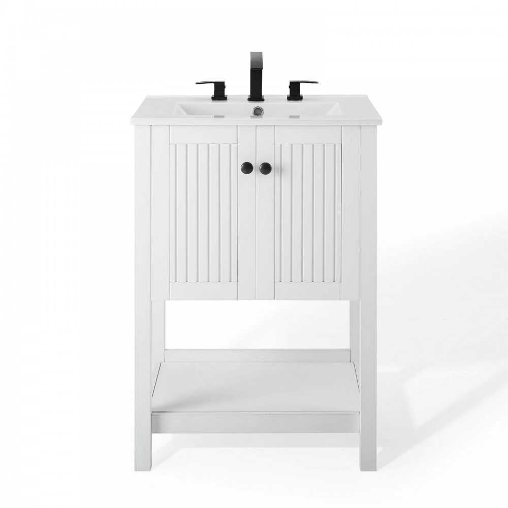 Steam 24" Bathroom Vanity, White White