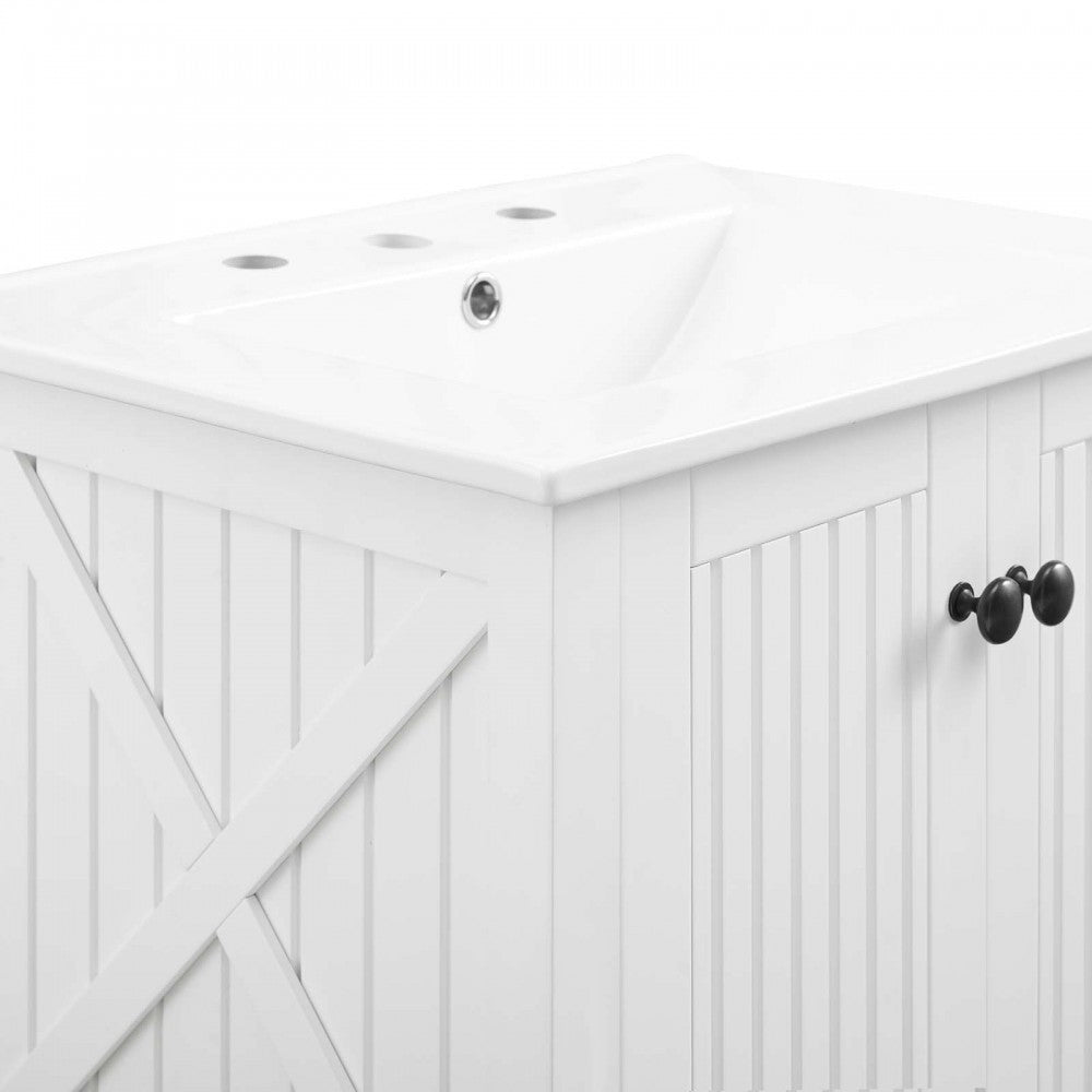 Steam 24" Bathroom Vanity, White White