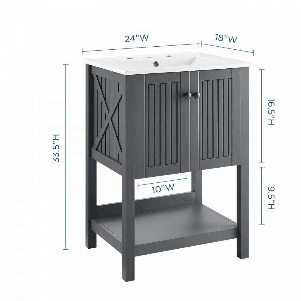 Steam 24" Bathroom Vanity, Gray White