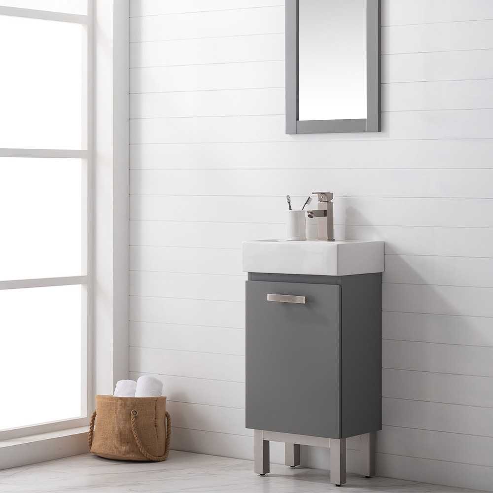 Stella 16.5" Single Sink Vanity In Gray
