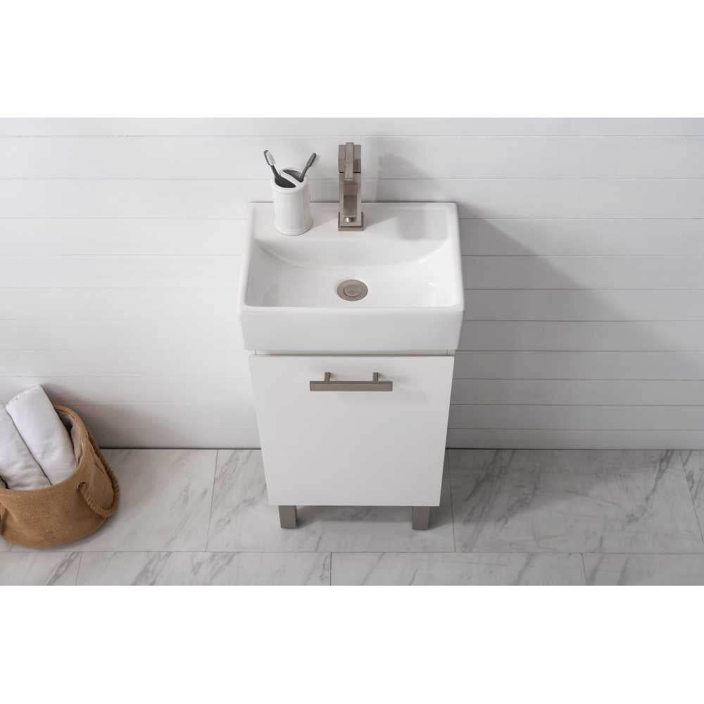 Stella 16.5" Single Sink Vanity In White