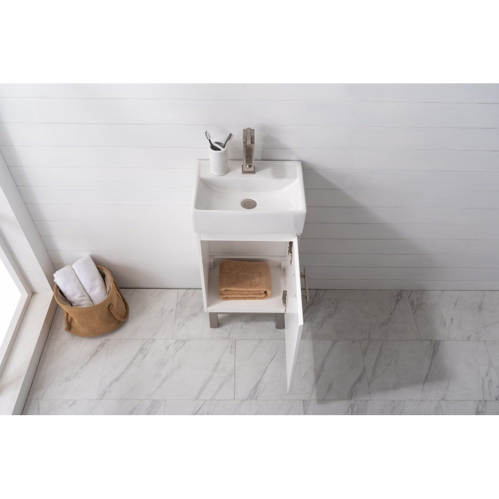 Stella 16.5" Single Sink Vanity In White