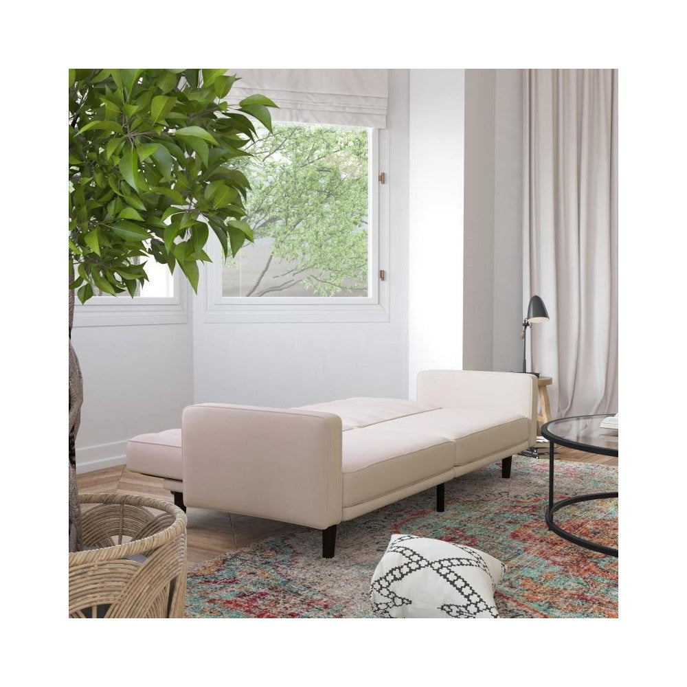 Stone Faux Linen Futon Sofa