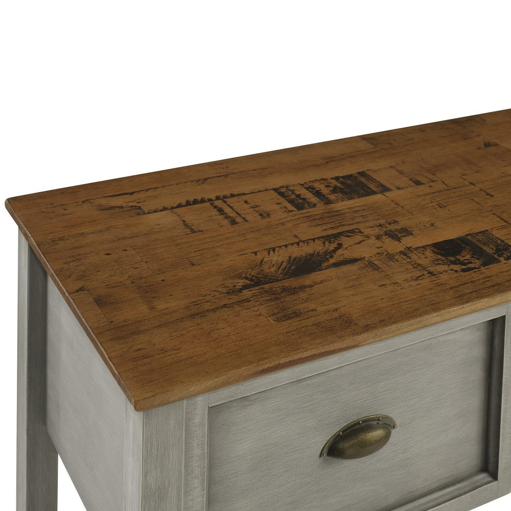 Stratford 3 Drawer Buffet Table - Rustic Oak/Gray